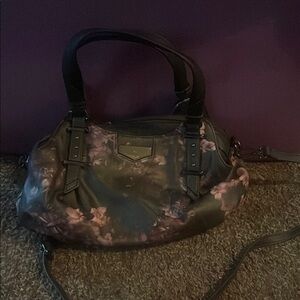Chic Black Floral Handbag